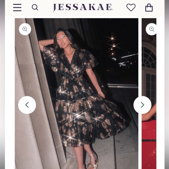NWT JessaKae Bette black & gold sequined Holiday Dress Size 1X - Picture 5 of 6